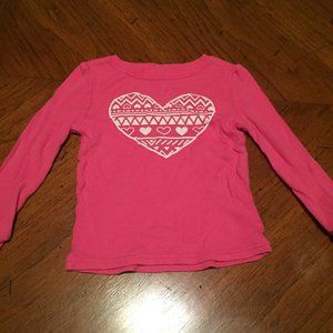 pink long sleeves heart top